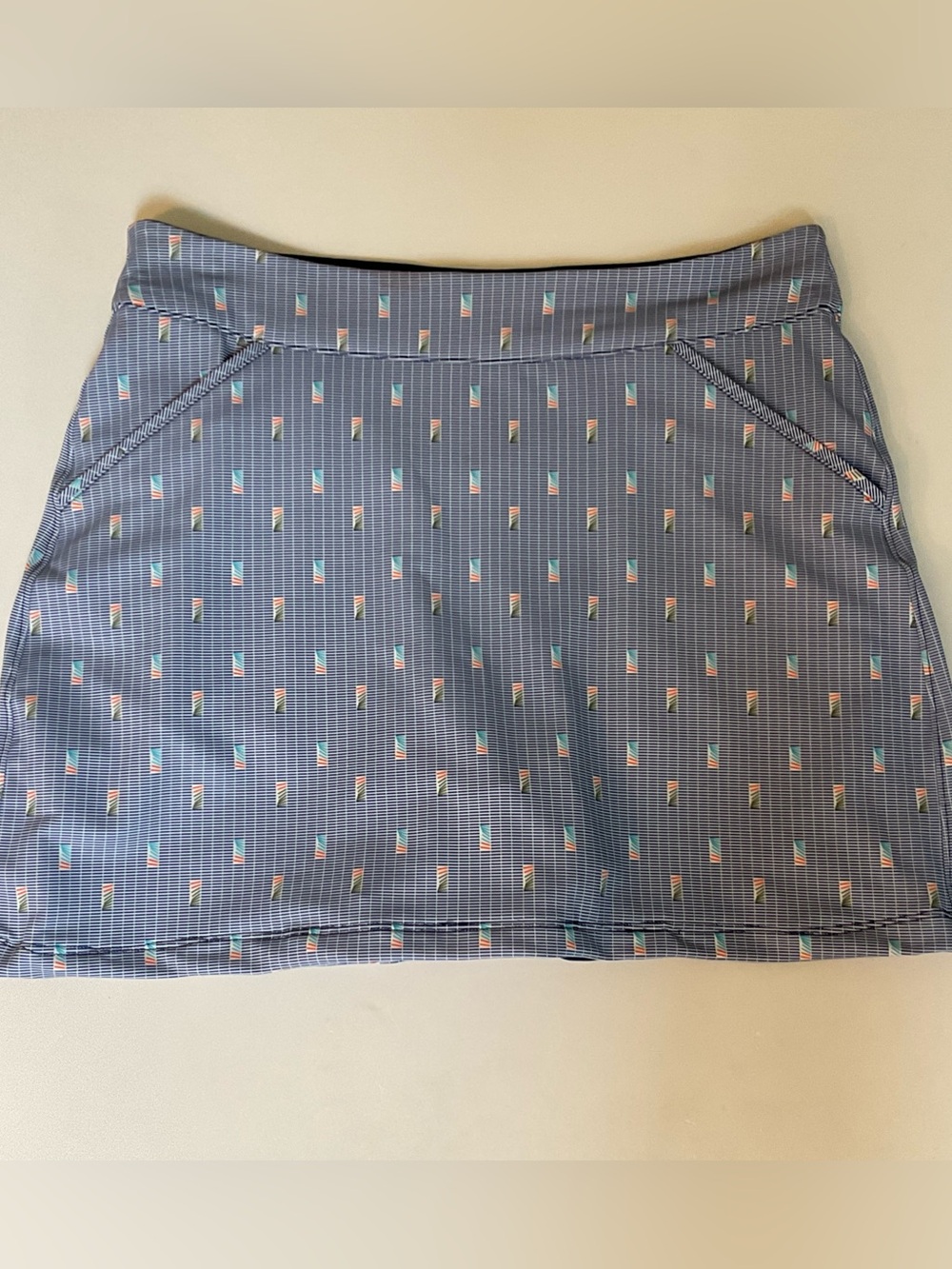 Peter Millar Alice Dominoes Blue Golf Skirt S